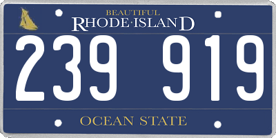 RI license plate 239919