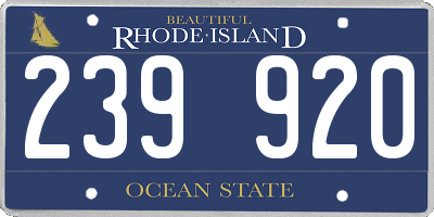 RI license plate 239920