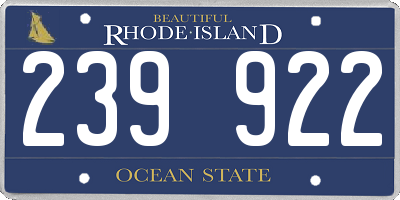 RI license plate 239922
