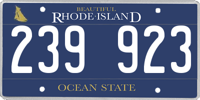 RI license plate 239923