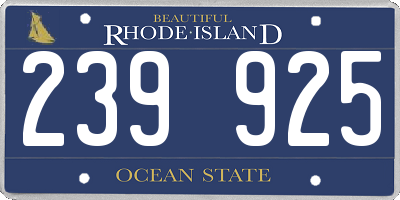 RI license plate 239925