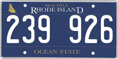 RI license plate 239926