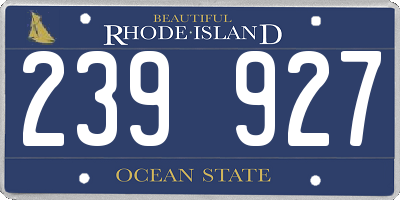 RI license plate 239927