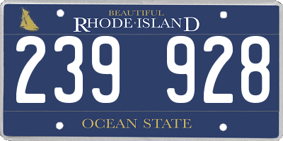 RI license plate 239928