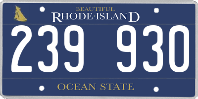 RI license plate 239930