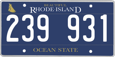 RI license plate 239931