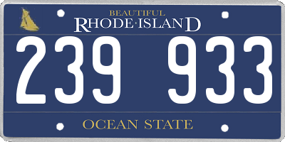 RI license plate 239933