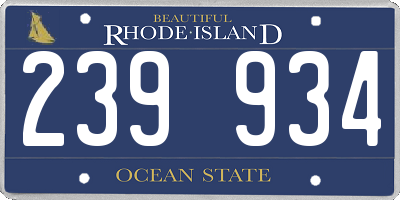 RI license plate 239934