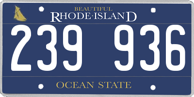 RI license plate 239936