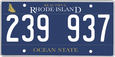 RI license plate 239937
