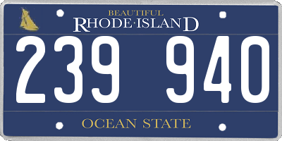 RI license plate 239940