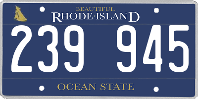 RI license plate 239945
