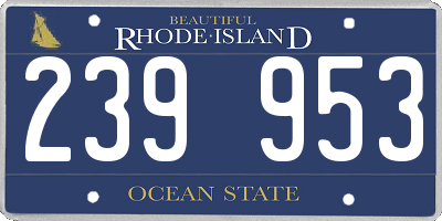RI license plate 239953
