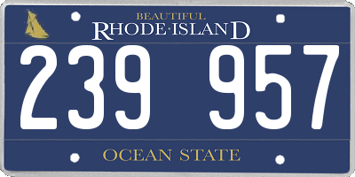 RI license plate 239957
