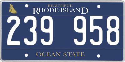 RI license plate 239958