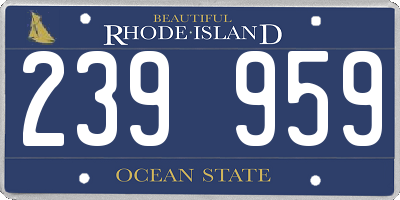 RI license plate 239959