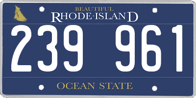 RI license plate 239961