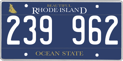 RI license plate 239962