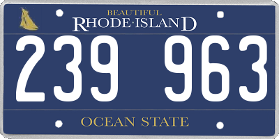 RI license plate 239963