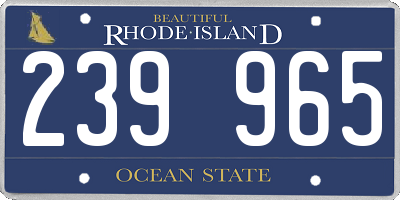 RI license plate 239965