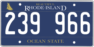 RI license plate 239966