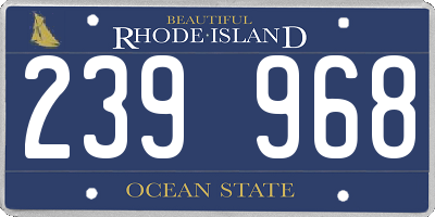 RI license plate 239968