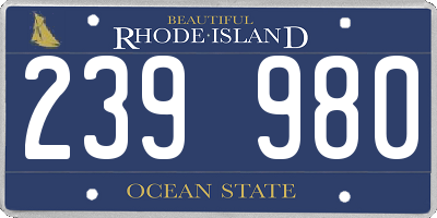 RI license plate 239980