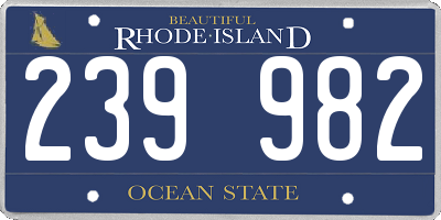 RI license plate 239982