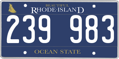 RI license plate 239983