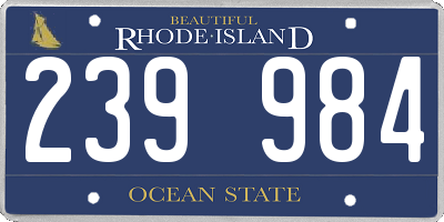 RI license plate 239984