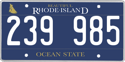 RI license plate 239985