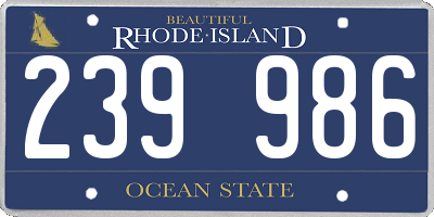RI license plate 239986