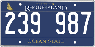 RI license plate 239987