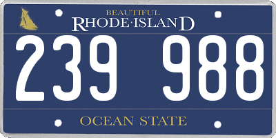 RI license plate 239988