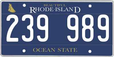 RI license plate 239989
