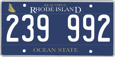 RI license plate 239992