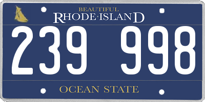 RI license plate 239998