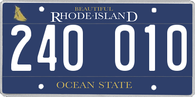 RI license plate 240010