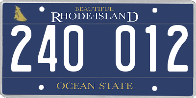 RI license plate 240012