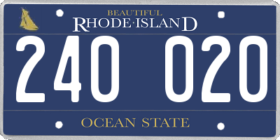 RI license plate 240020