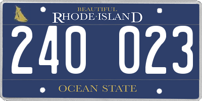 RI license plate 240023