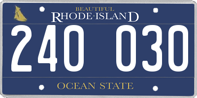RI license plate 240030