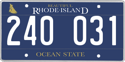 RI license plate 240031