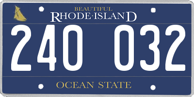 RI license plate 240032