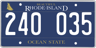 RI license plate 240035