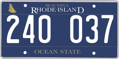 RI license plate 240037