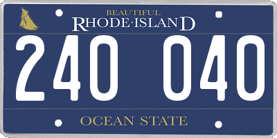 RI license plate 240040