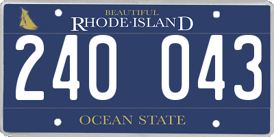 RI license plate 240043