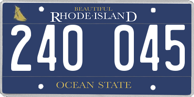 RI license plate 240045