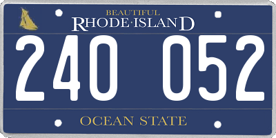 RI license plate 240052